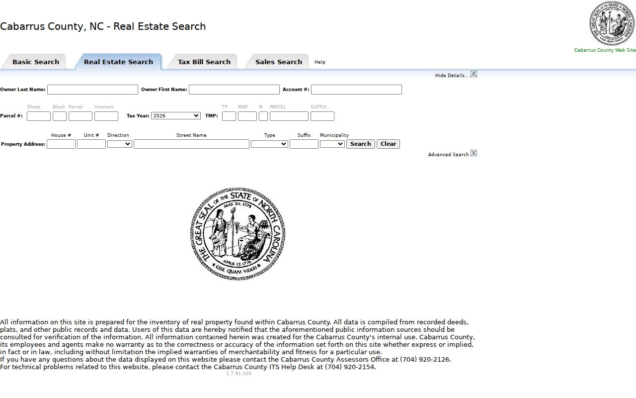Kannapolis residents directory Cabarrus real estate search fields
