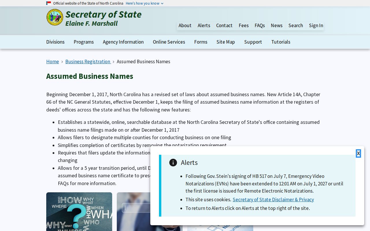 Kannapolis residents directory North Carolina assumed business name search guidance