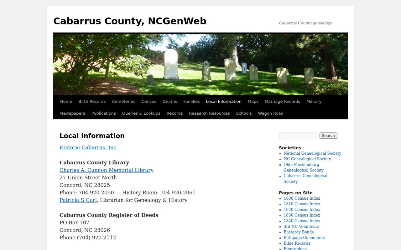 Kannapolis previous residents Hinson Room genealogy route
